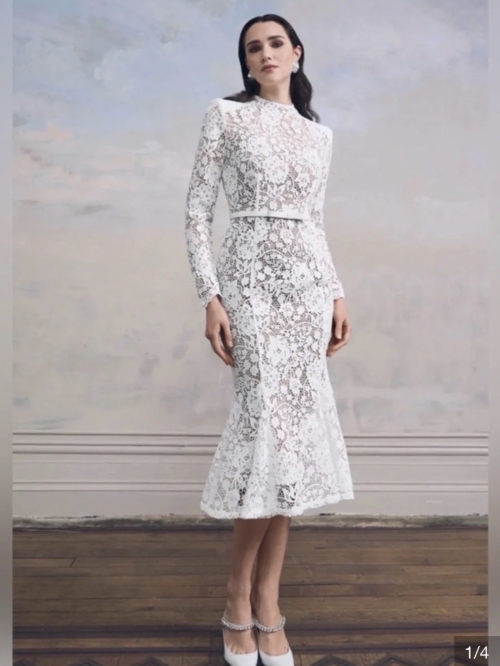 NWT Nadine Merabi Juliette Size 6 with Belt and Nude Slip